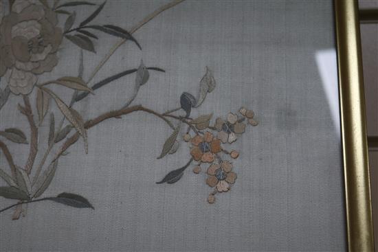 A Chinese embroidered silk panel